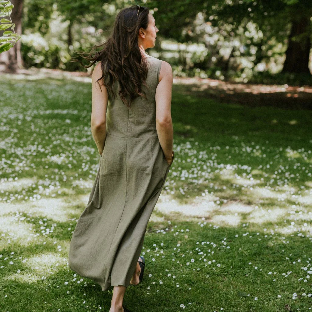 Anna Women's Drop Waist Dress | Bonsai Green - Image 4