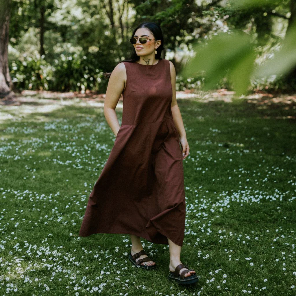 Anna Women's Drop Waist Dress |  Cocoa - Image 2
