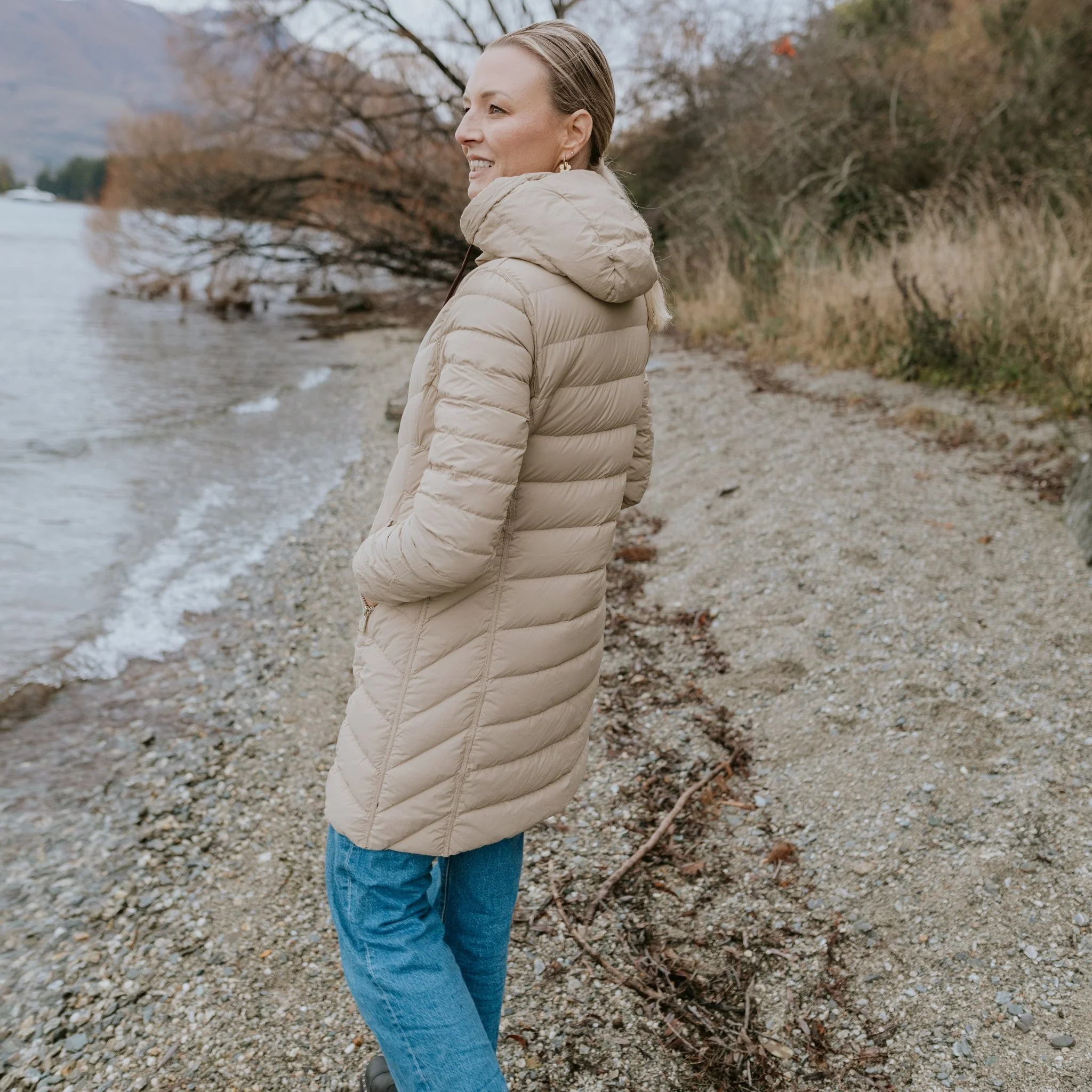 Arnie Reversible Puffer Down Coat - Chocolate/Palomino - Image 5