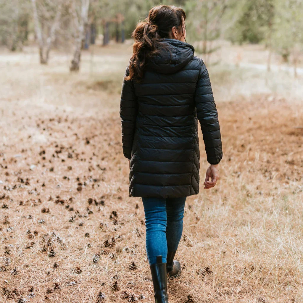 Arnie Women's Reversible 90/10 Down Coat - Black/Avocado - Image 6