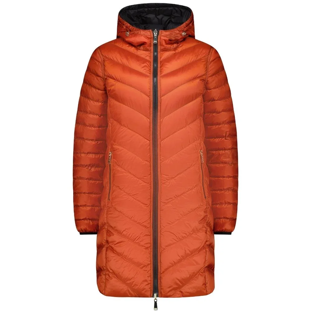 Arnie Women's Reversible 90/10 Down Coat - Black / Intense Rust - Image 3