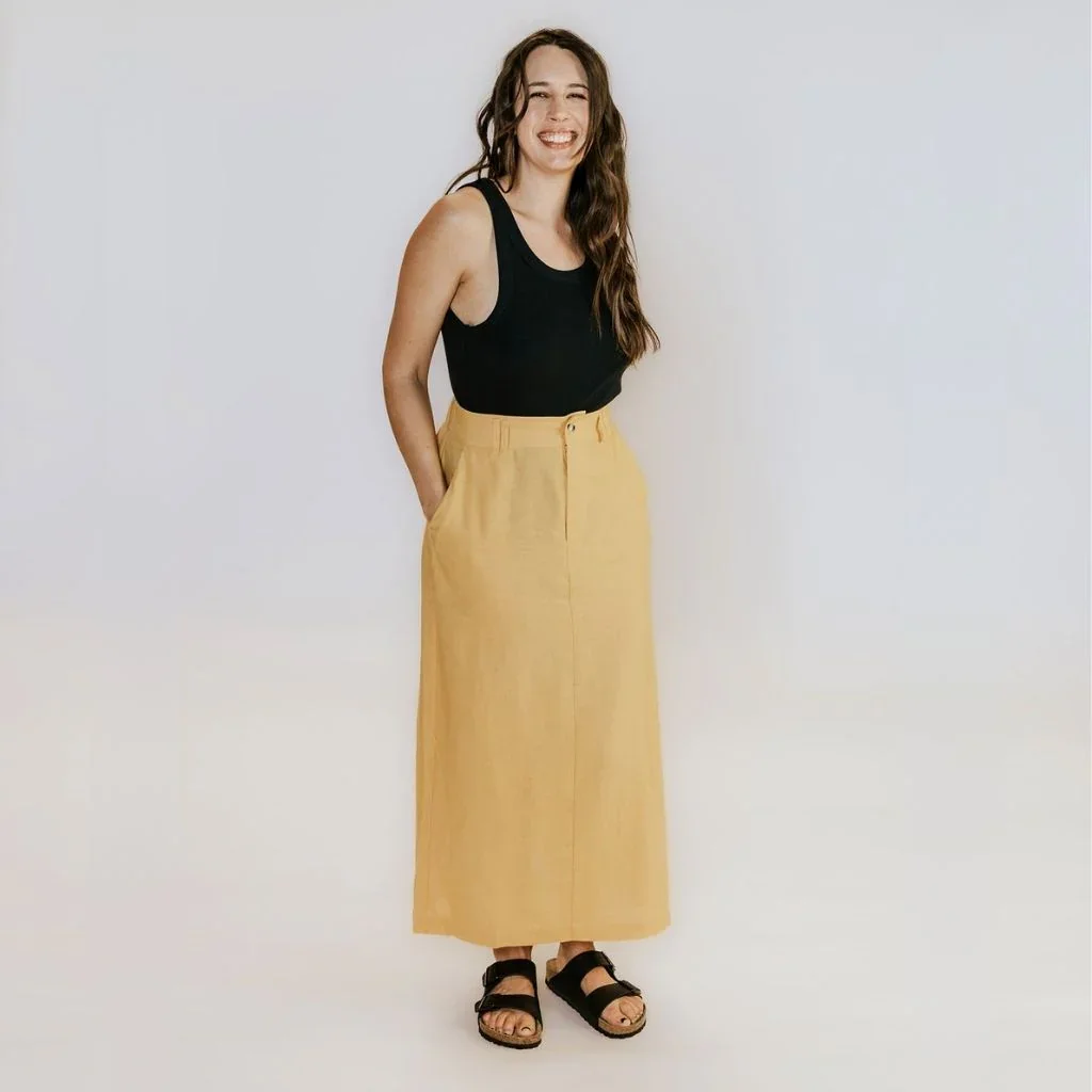 Becky Women's Linen Skirt - Biscuit - Image 2