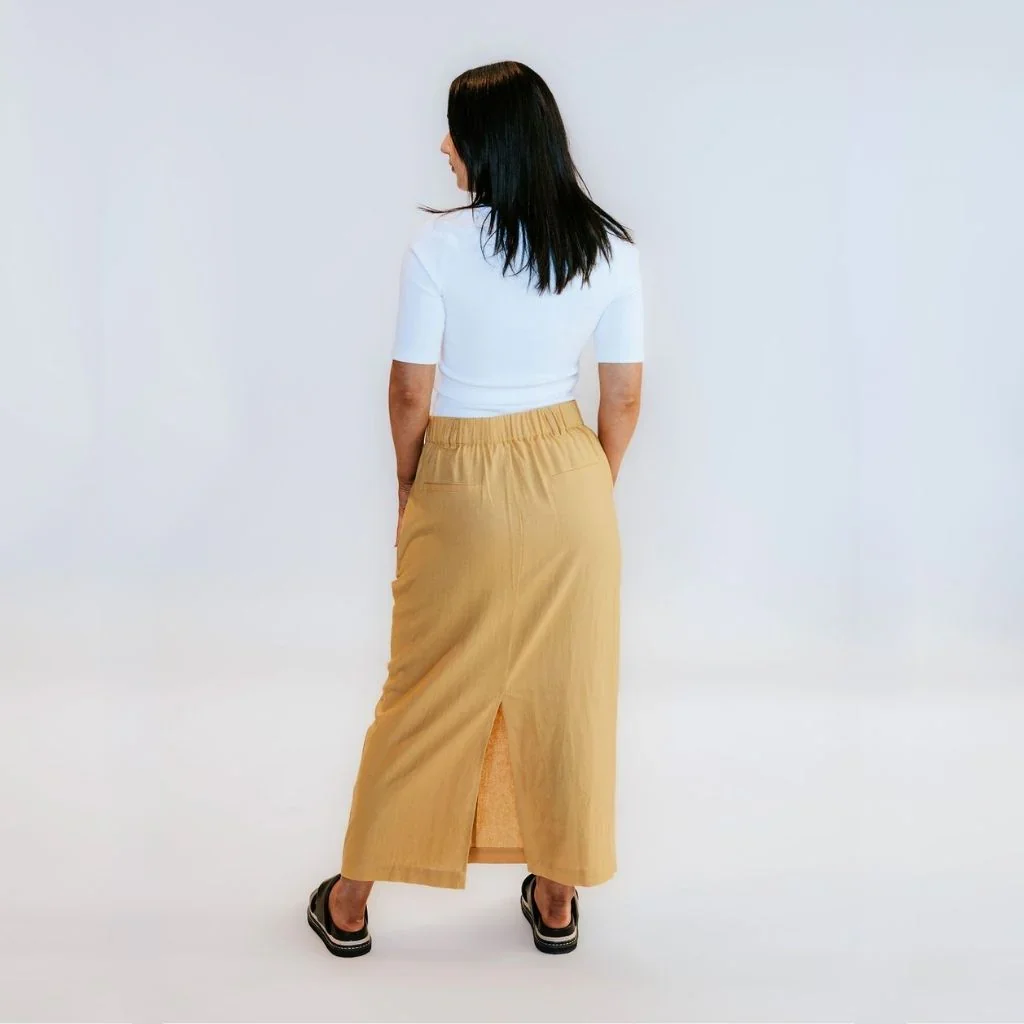 Becky Women's Linen Skirt - Biscuit - Image 3