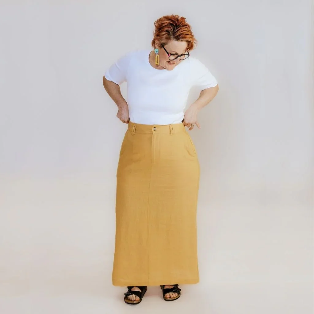 Becky Women's Linen Skirt - Biscuit - Image 4