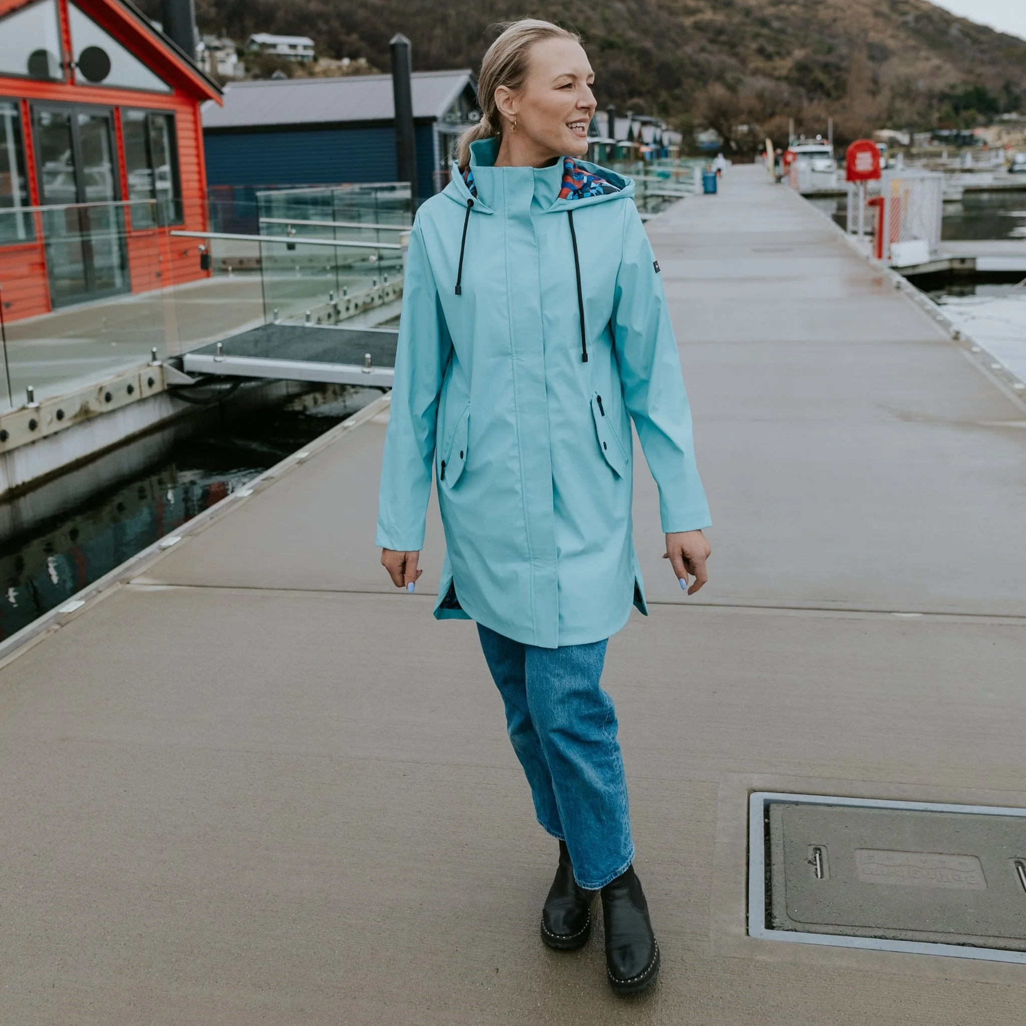 Billie Raincoat - Aqua/Evie Aqua Trails - Image 5