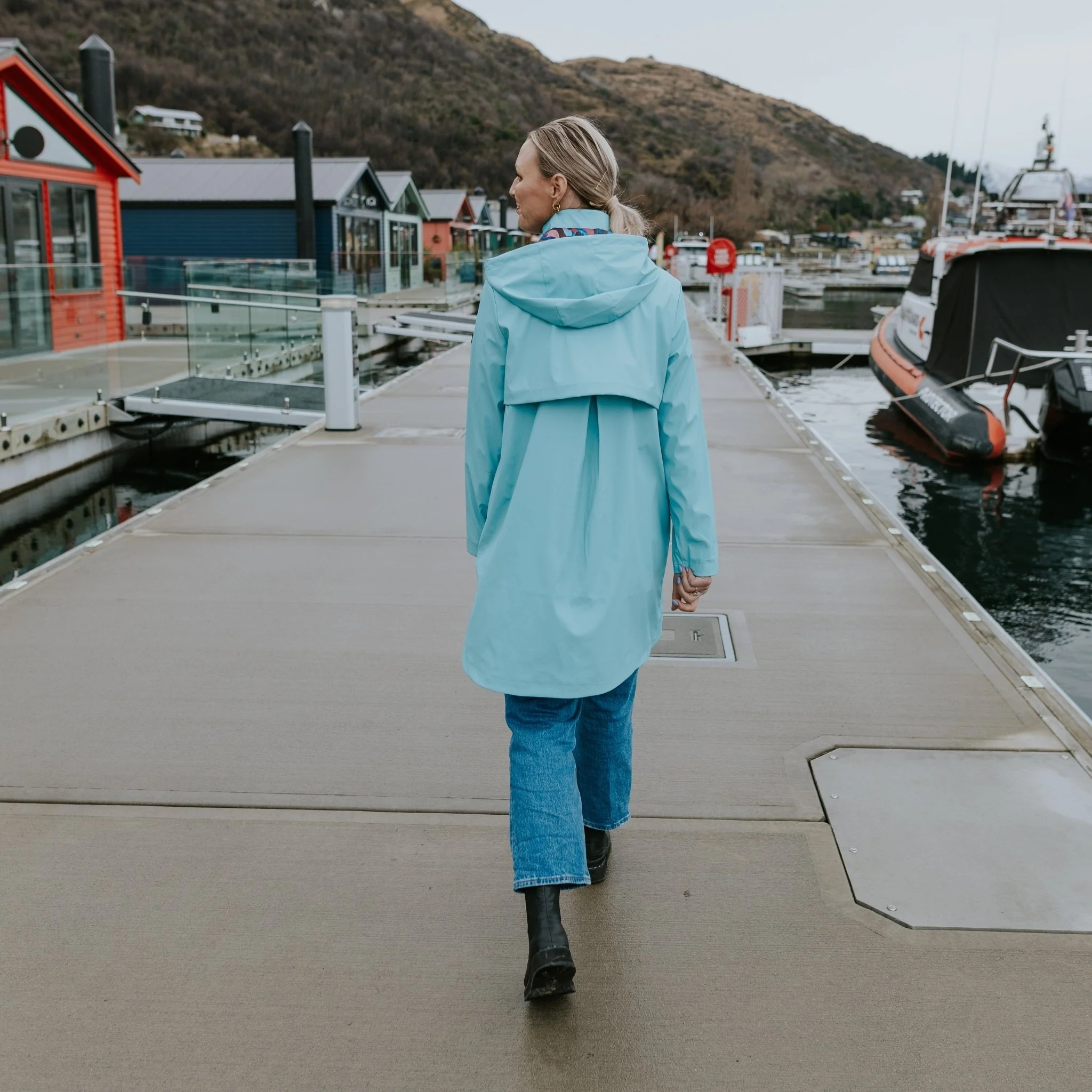 Billie Raincoat - Aqua/Evie Aqua Trails - Image 6