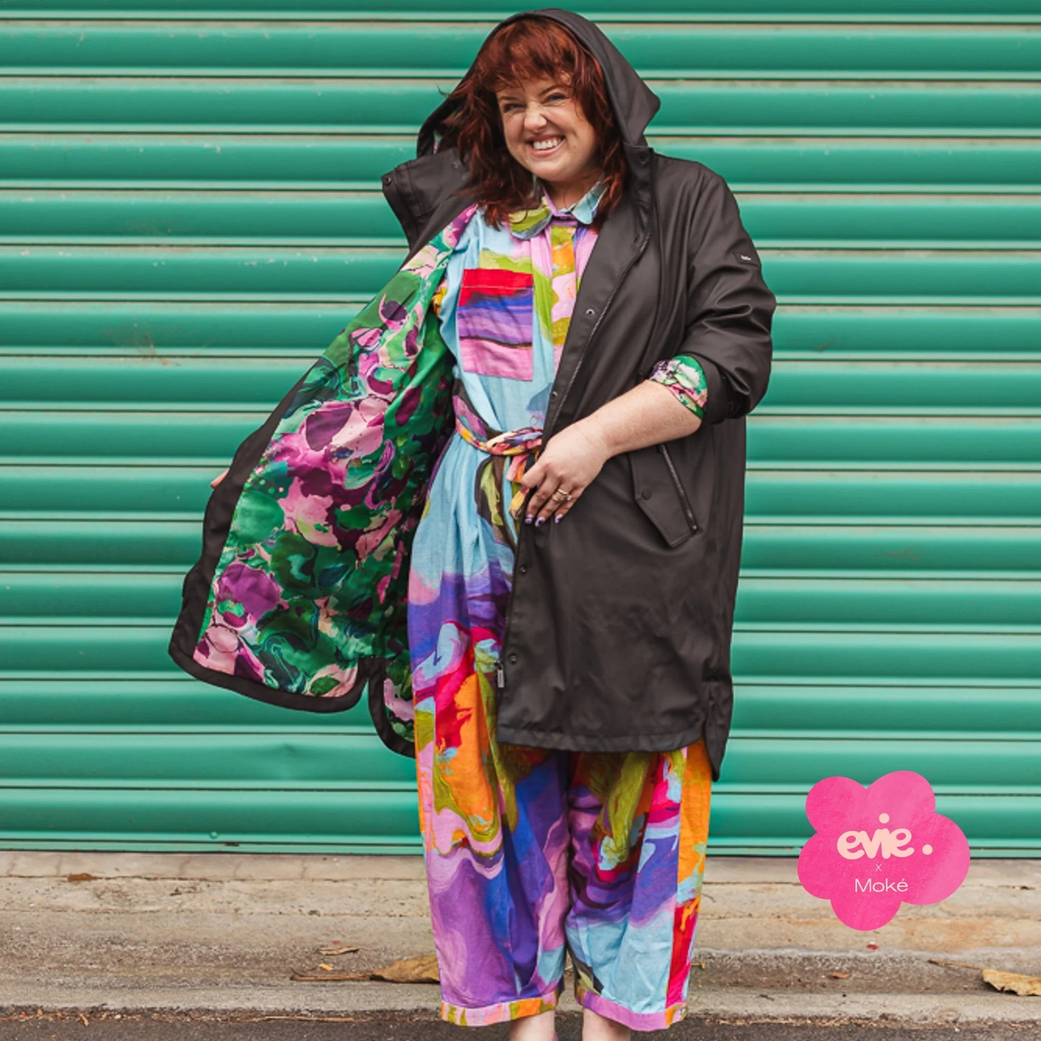 Billie Raincoat - Black/Evie Marble - Image 3