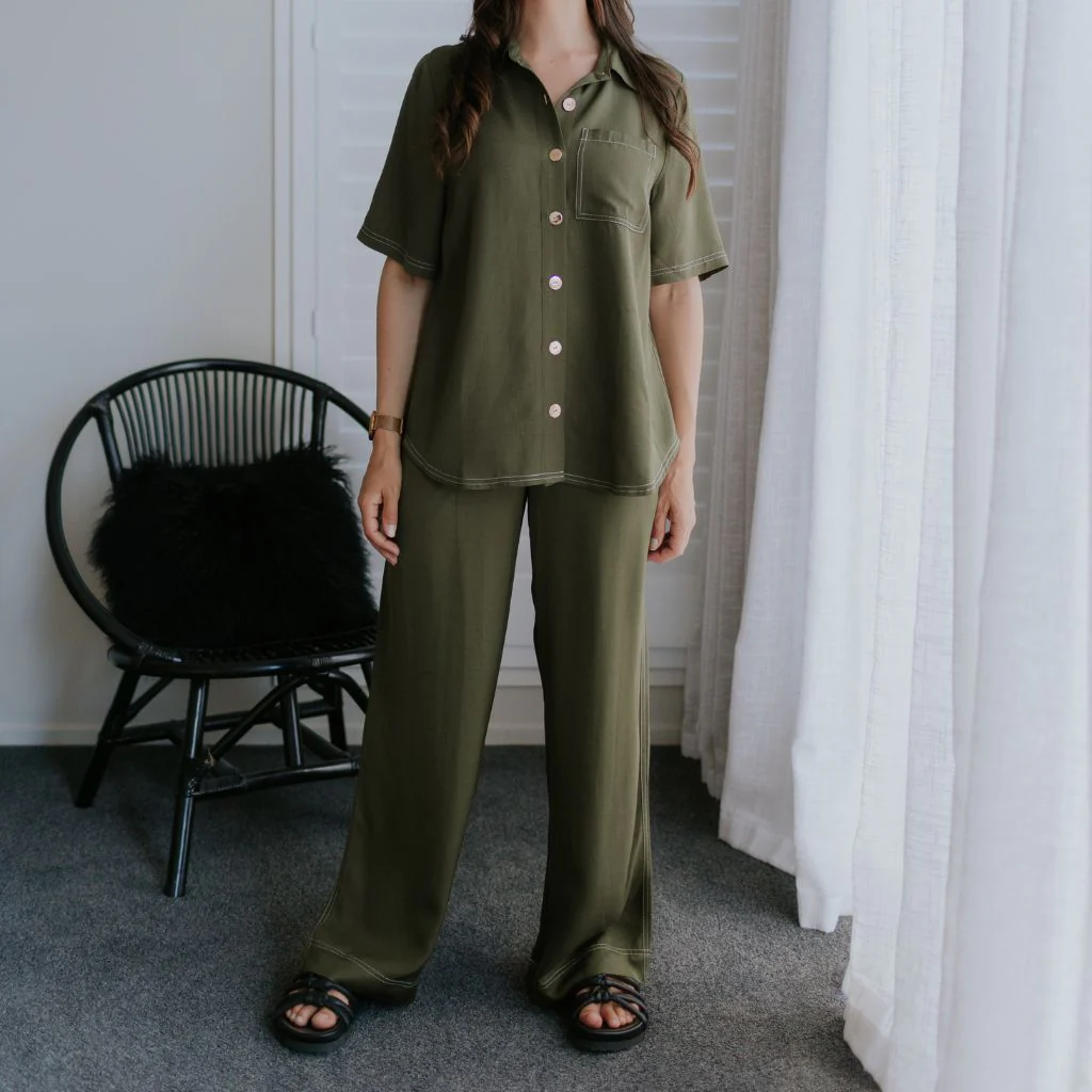 Bowie Women's Viscose Blend Pants - Bonsai Green - Image 3