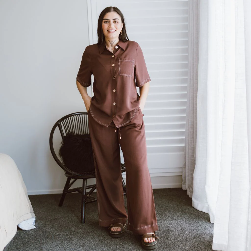 Bowie Women's Viscose Blend Pants - Cocoa - Image 3