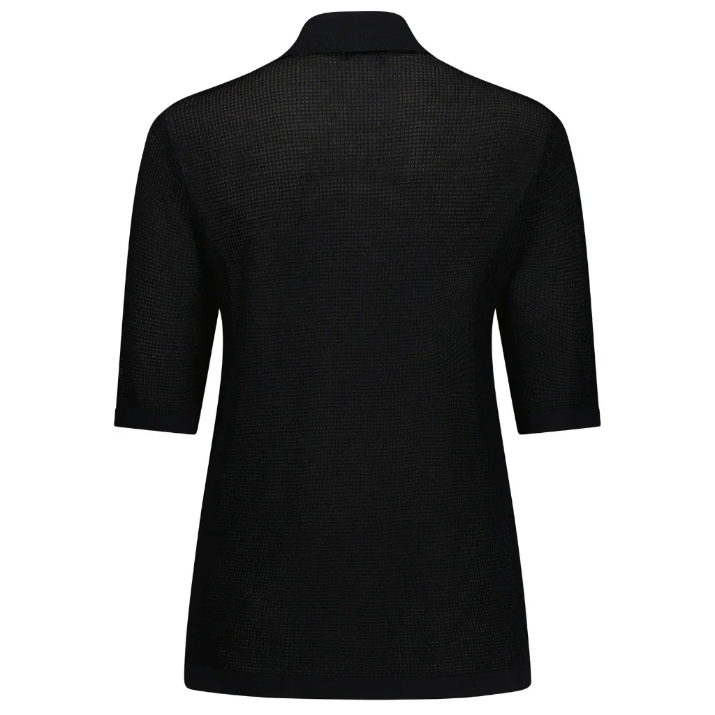 Cedar Women's Button Up Tee - Black - Image 4