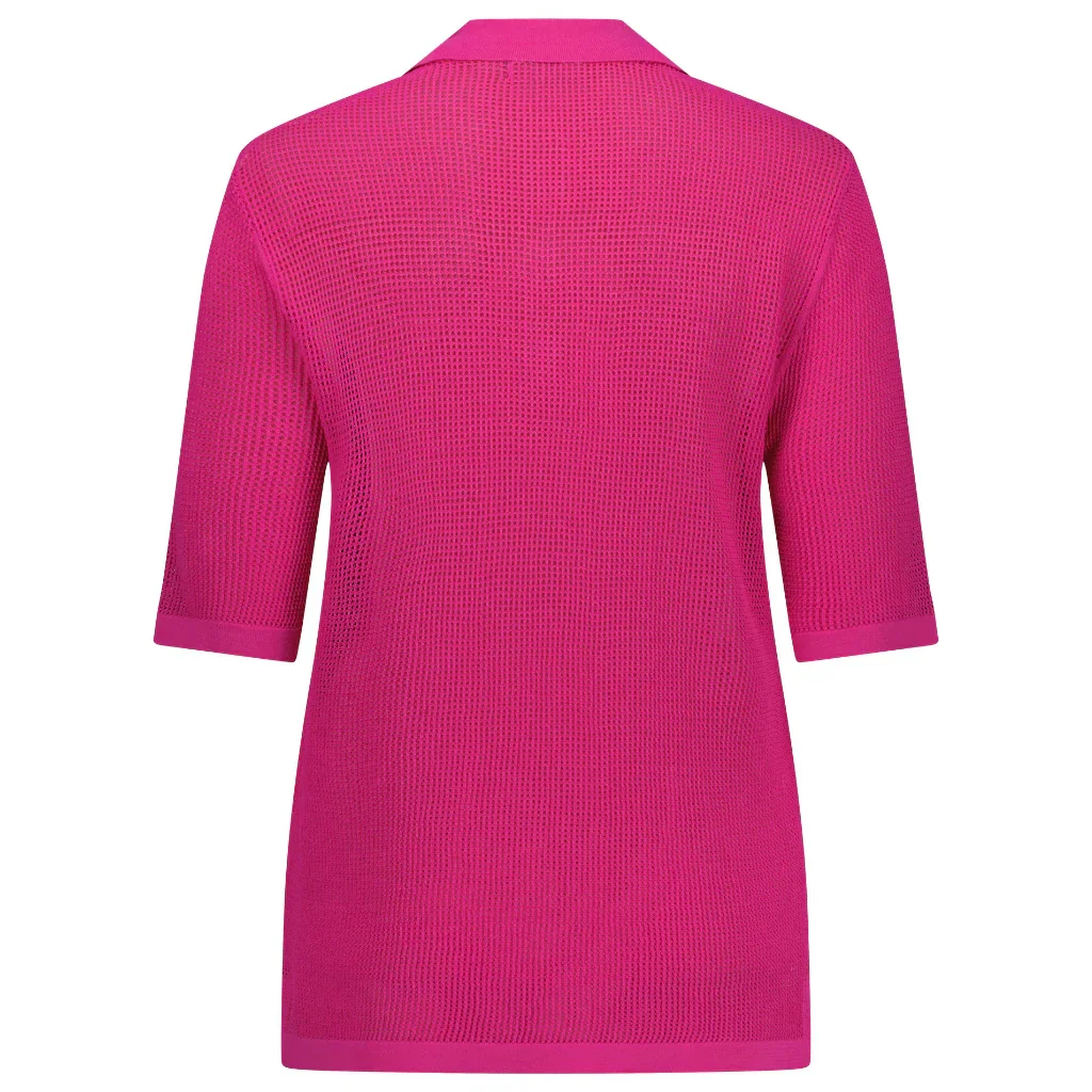 Cedar Women's Button Up Tee - Fuchsia - Image 3