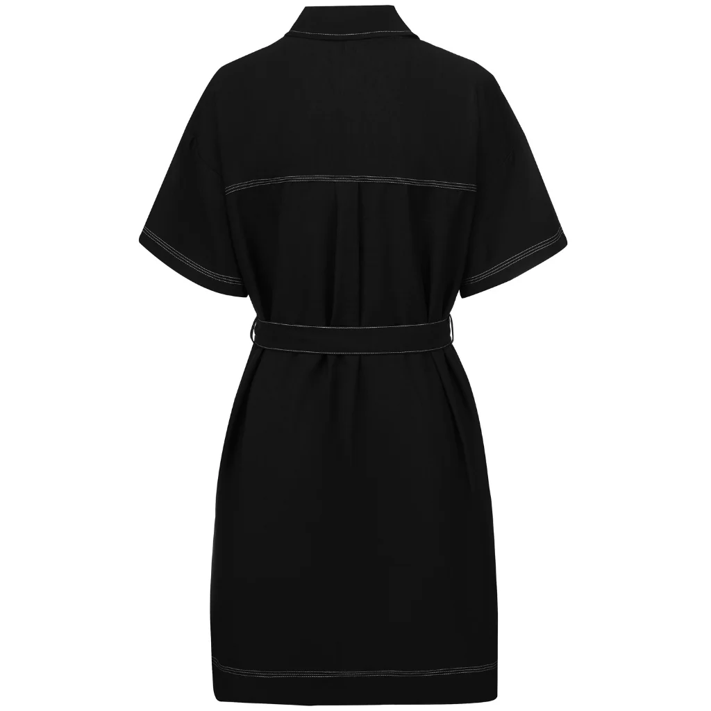 Cora Women's Viscose Blend Shirt Dress - Black - Image 5