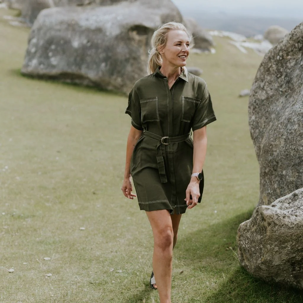 Cora Women's Viscose Blend Shirt Dress - Bonsai Green - Image 2