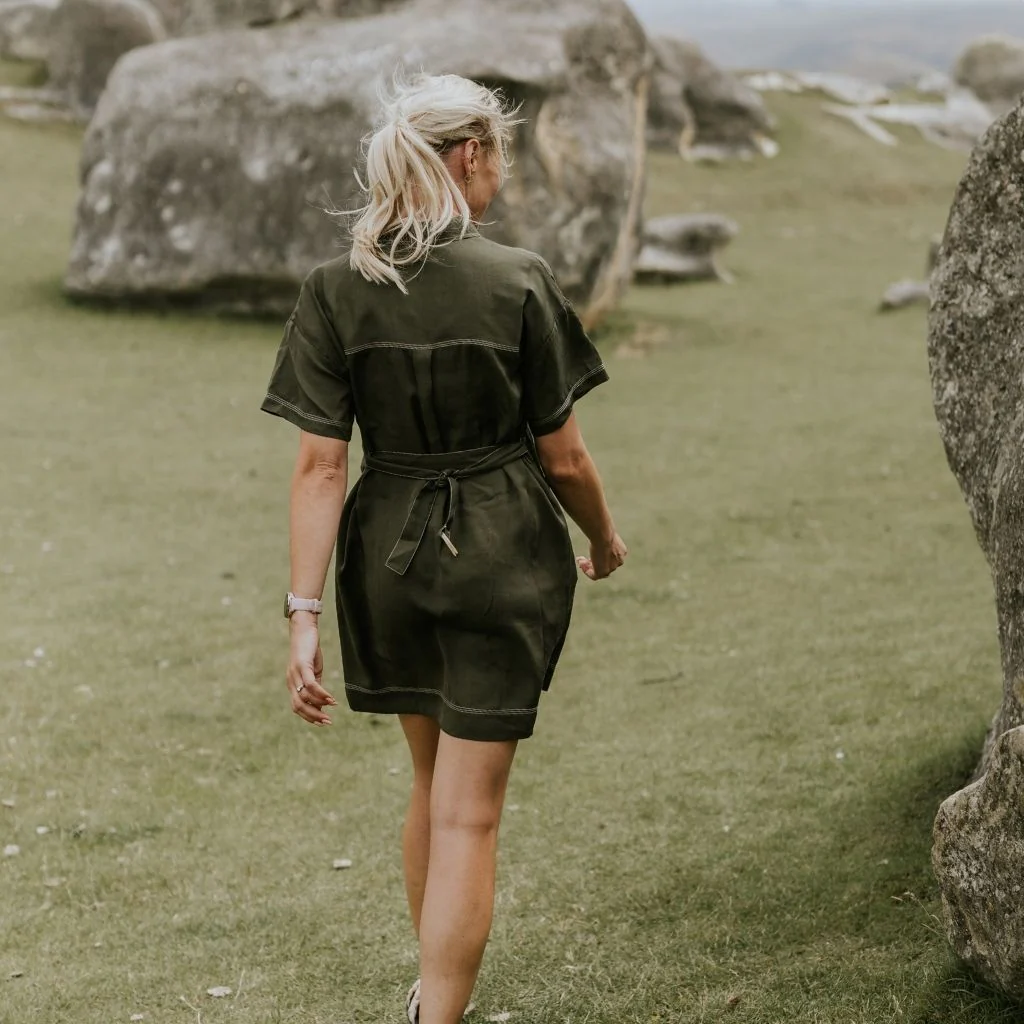 Cora Women's Viscose Blend Shirt Dress - Bonsai Green - Image 4