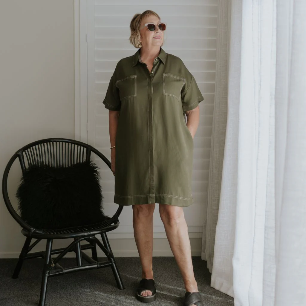 Cora Women's Viscose Blend Shirt Dress - Bonsai Green - Image 6
