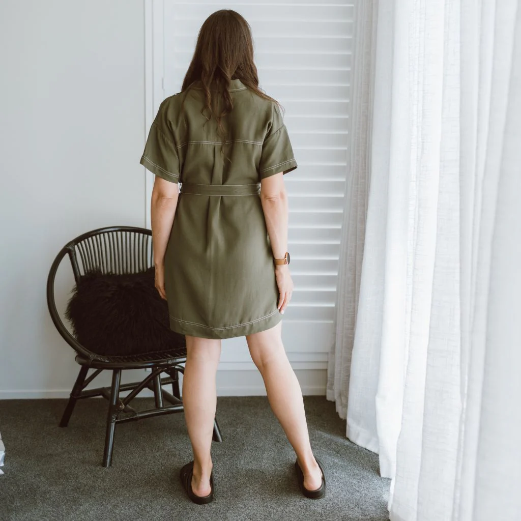Cora Women's Viscose Blend Shirt Dress - Bonsai Green - Image 7