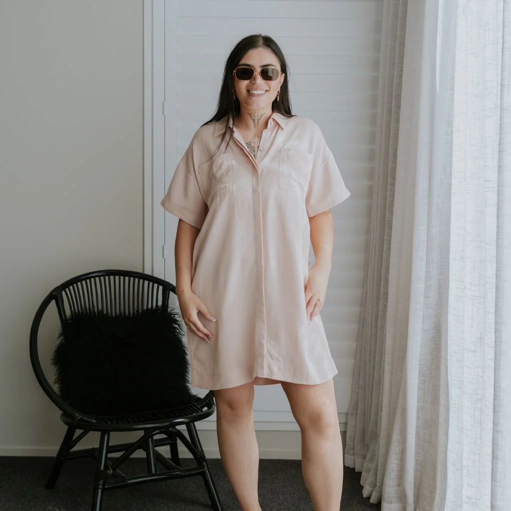 Cora Women's Viscose Blend Shirt Dress - Dusty Rose - Image 2