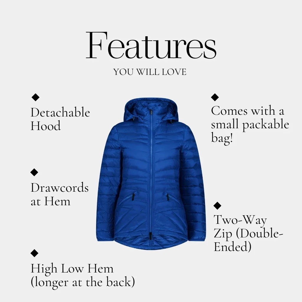 Cushla Women's 90/10 Packable Down Jacket - Imperial Blue - Image 3