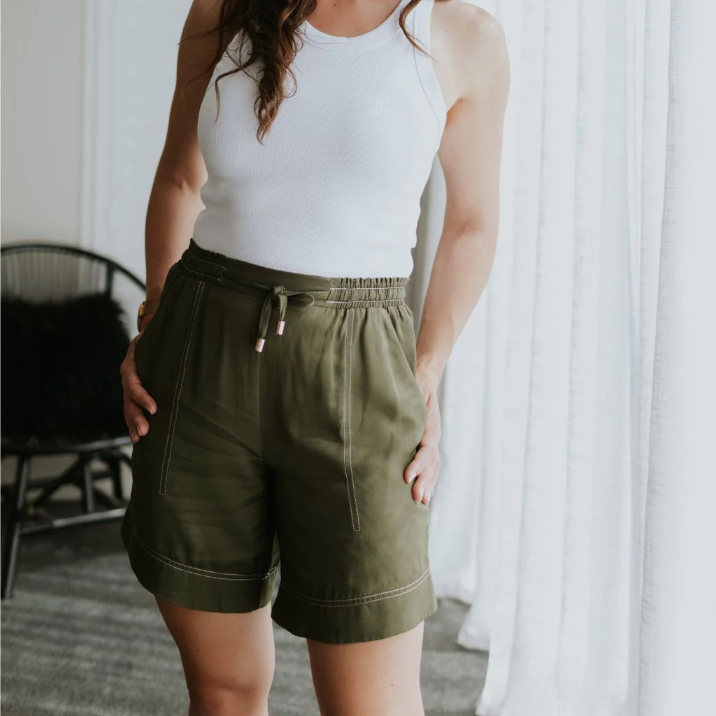 Dylan Women's Viscose Blend Shorts - Bonsai Green - Image 2