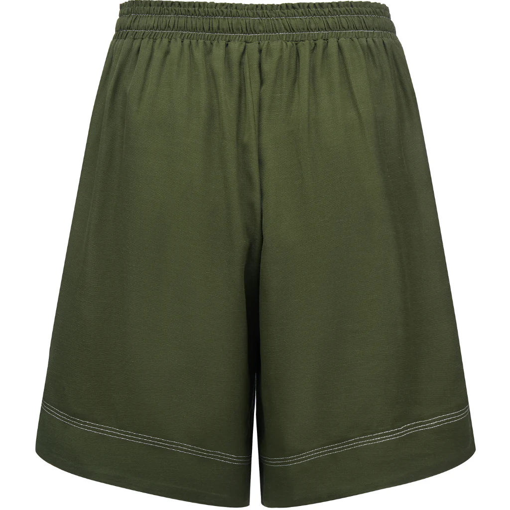 Dylan Women's Viscose Blend Shorts - Bonsai Green - Image 7