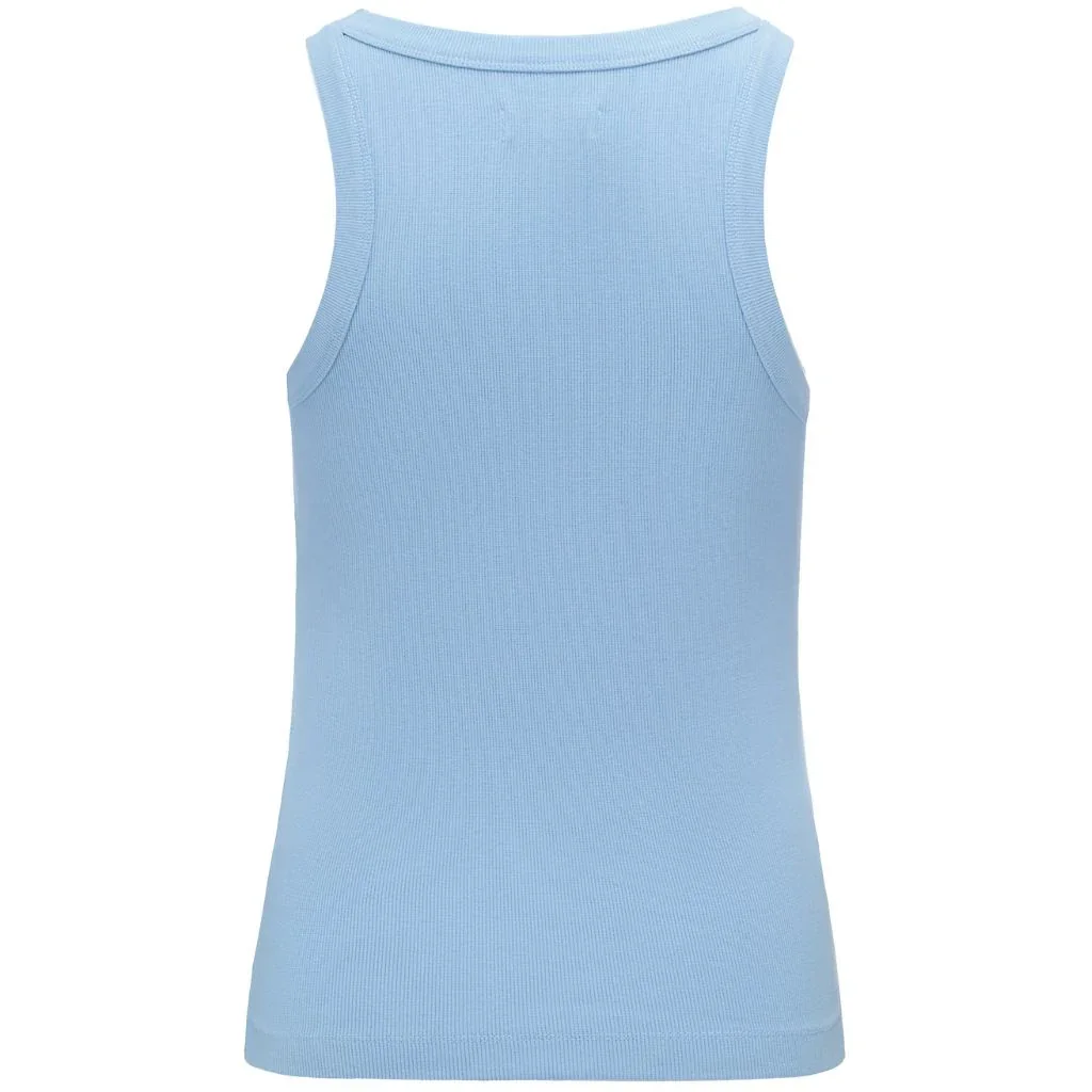 Ede Women's Cotton Rib Knit Tank | Ice Blue - Image 2