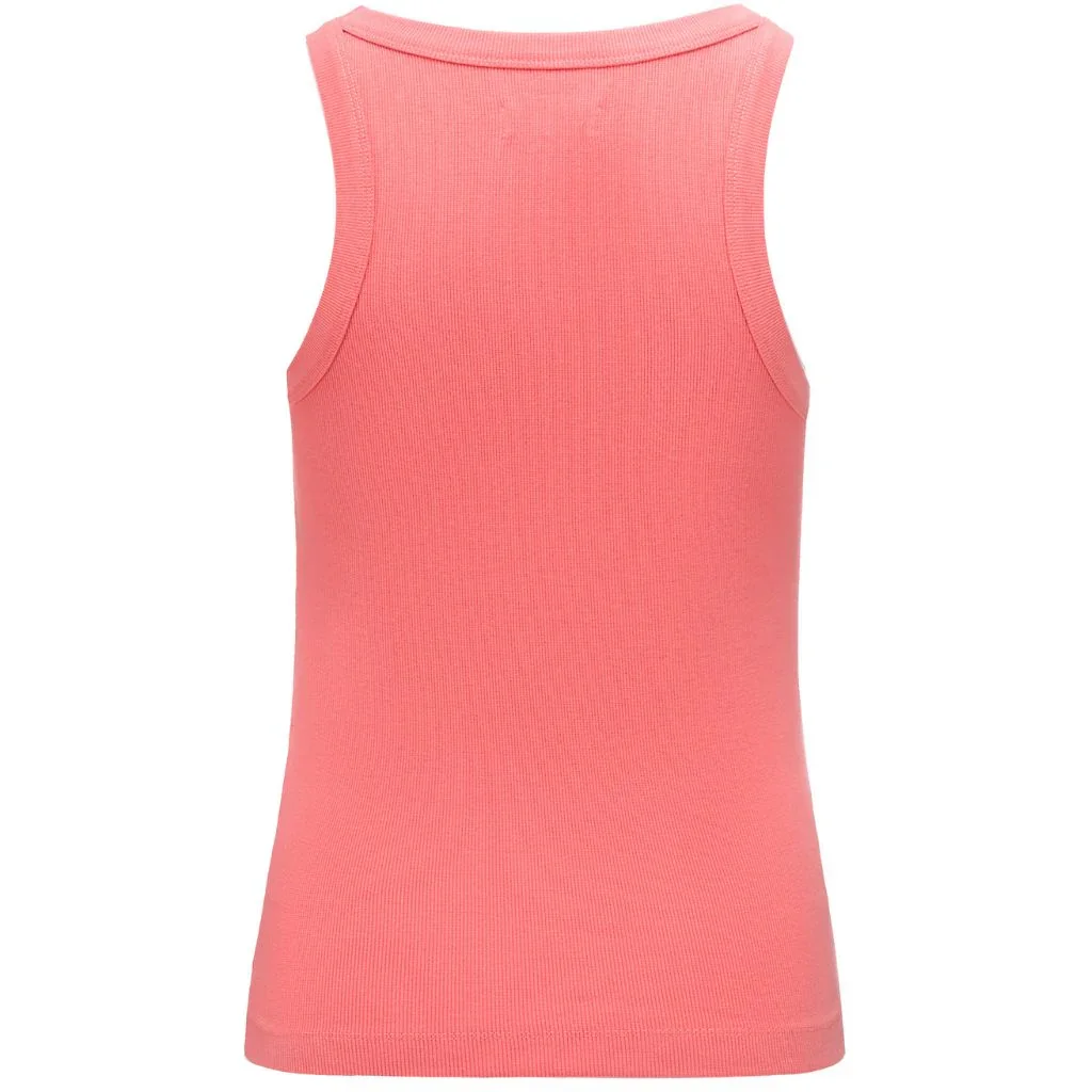 Ede Women's Cotton Rib Knit Tank | Sunset Coral - Image 2