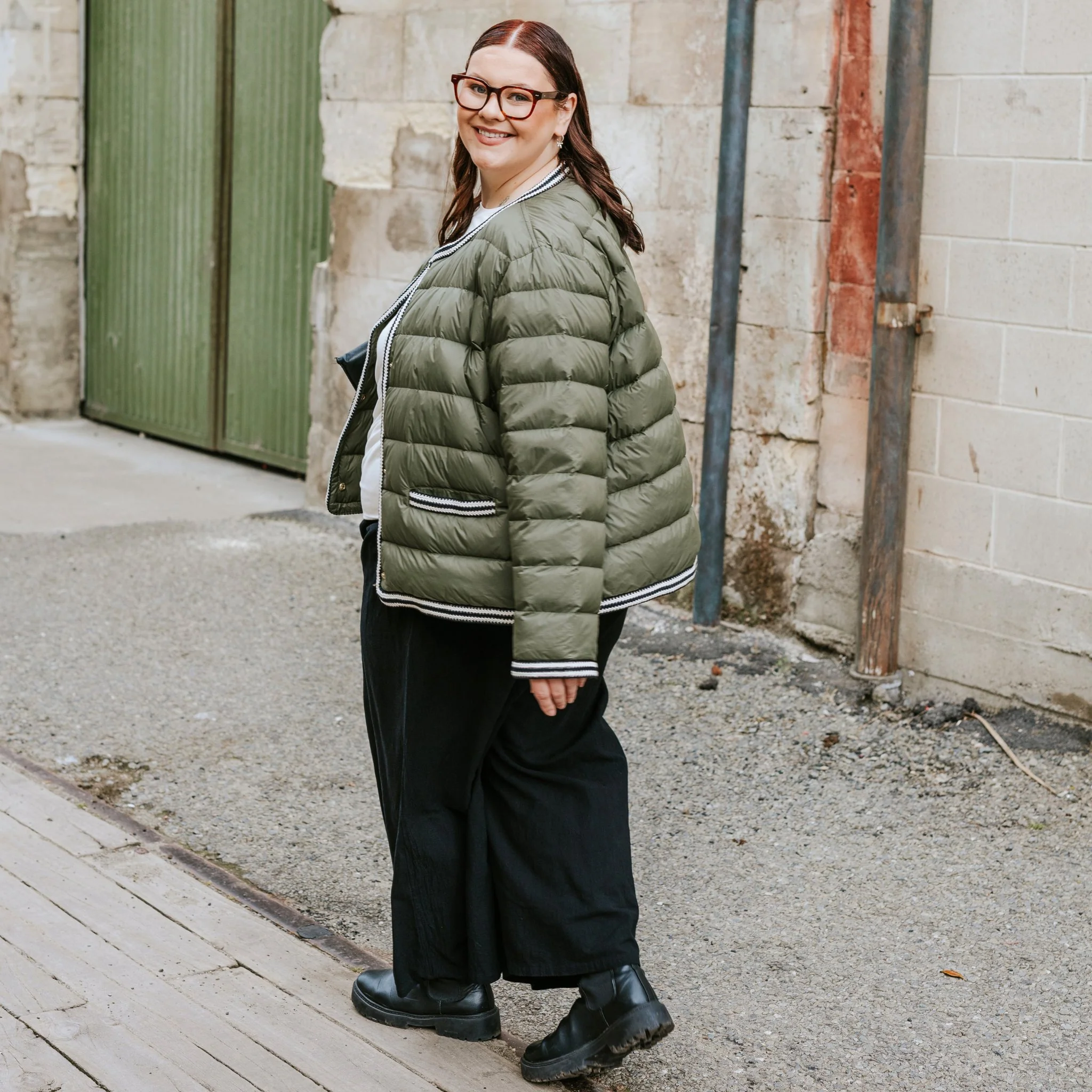 Fern Puffer Down Jacket - Olive Green - Image 7