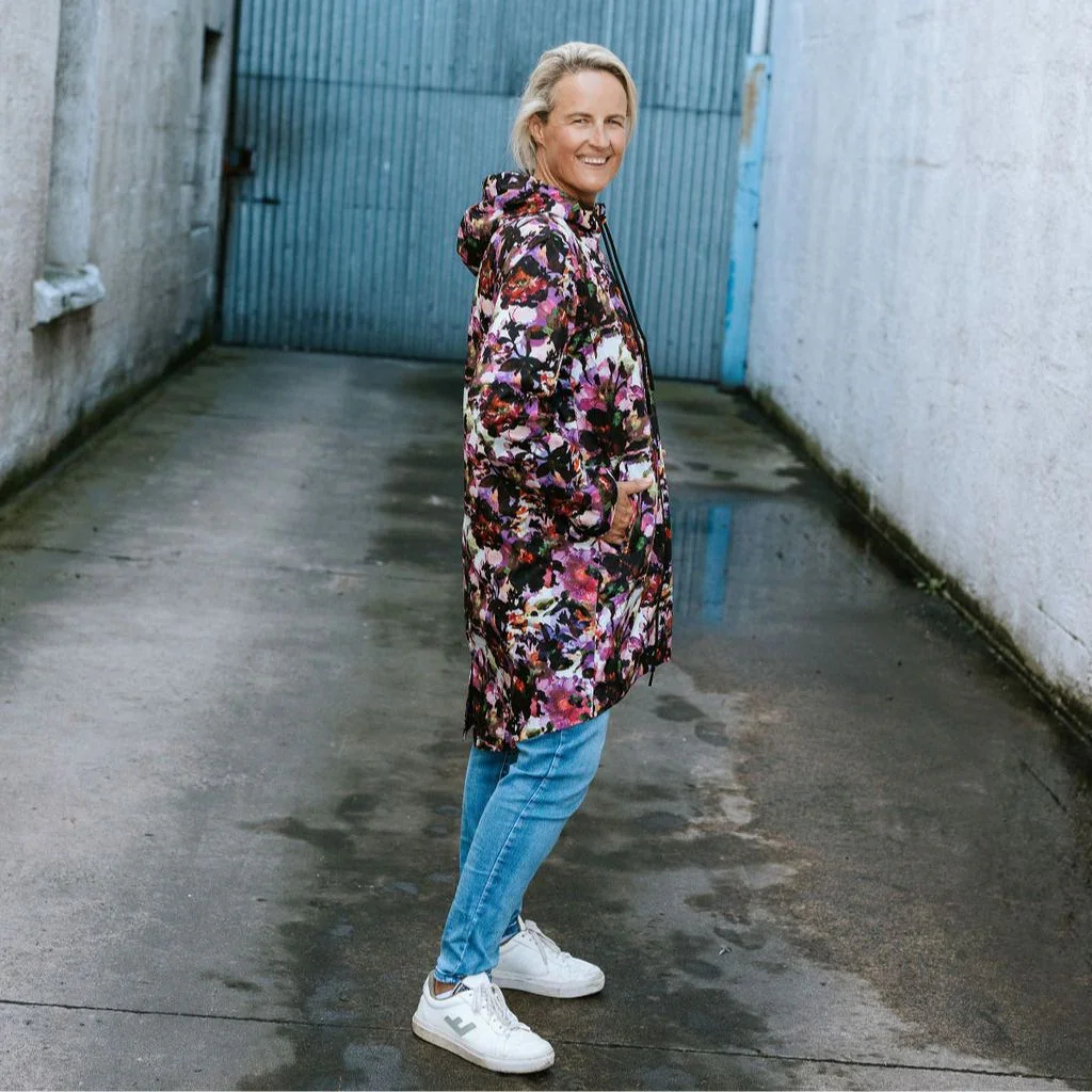 Georgie Women's Rain Coat x Evie Kemp - Purple Fleur - Image 4