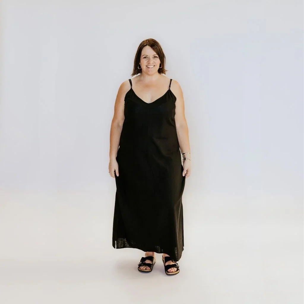 Gina Women's Linen Slip Dress - Black - Image 2