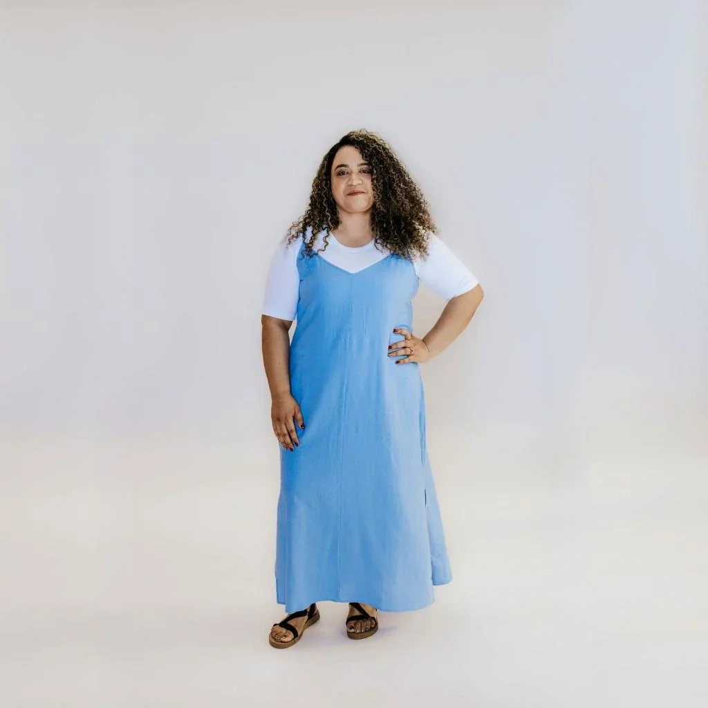 Gina Women's Linen Slip Dress - Pool Blue - Image 4