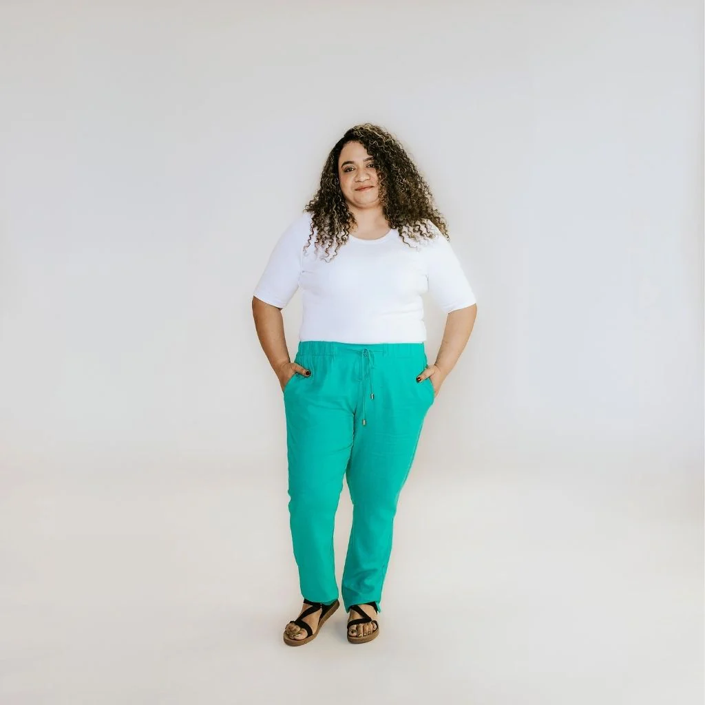 Goldie Women's Linen Pant - Dynasty Green - Image 2