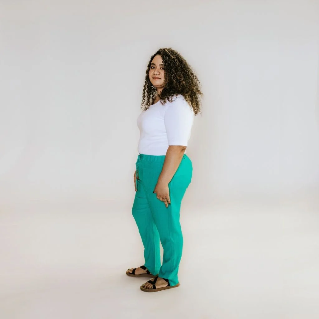 Goldie Women's Linen Pant - Dynasty Green - Image 3