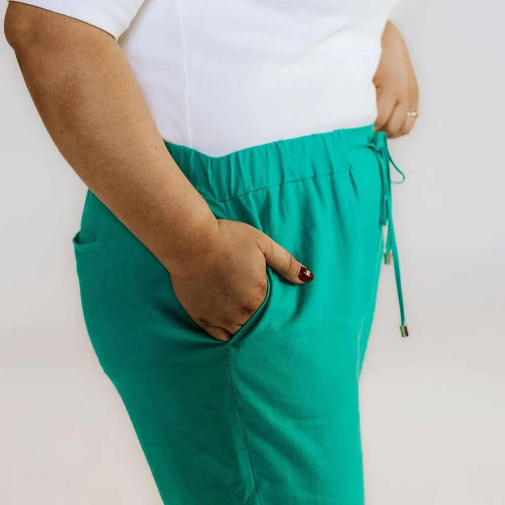 Goldie Women's Linen Pant - Dynasty Green - Image 4
