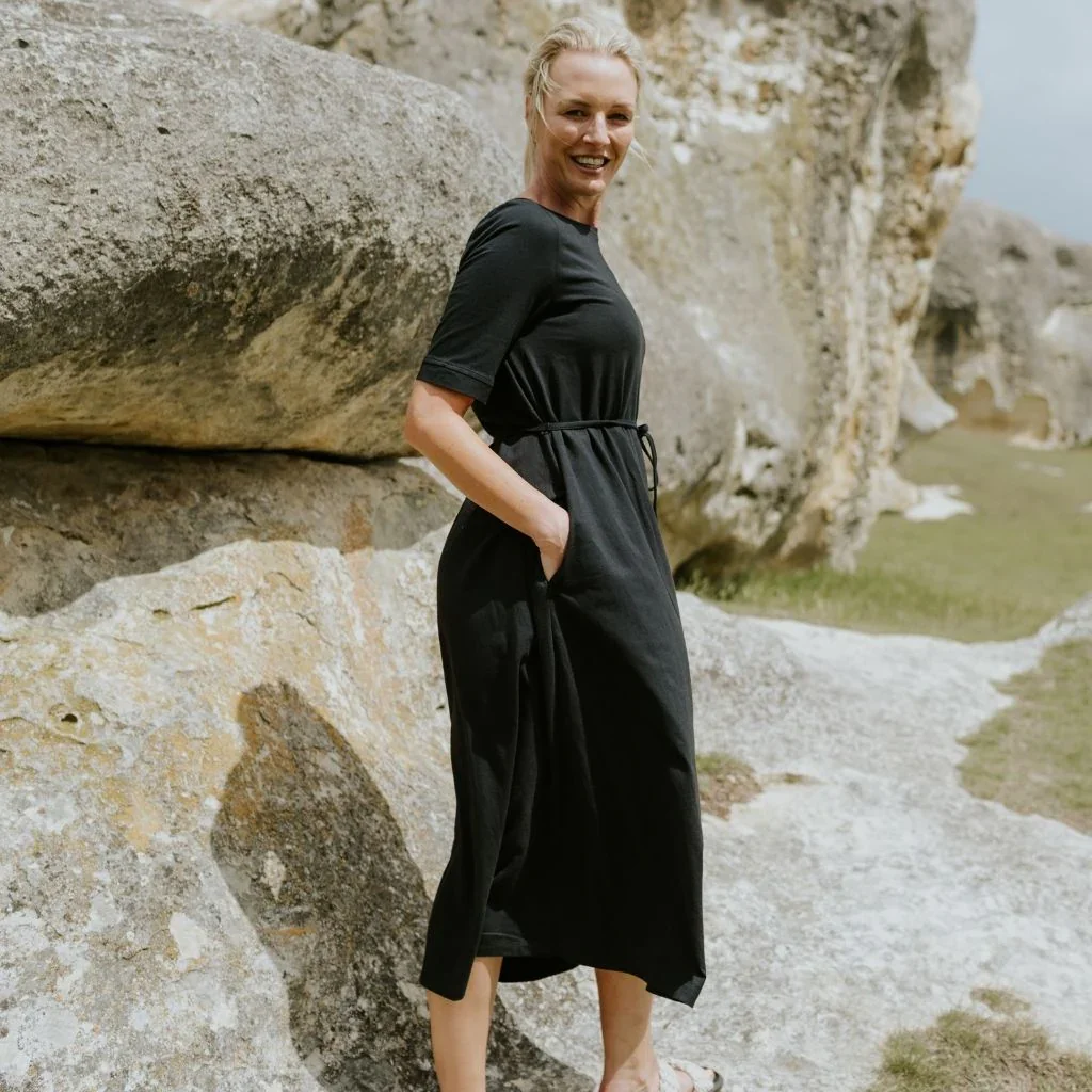 Greta Women's Cotton Tee Dress | Black - Image 3