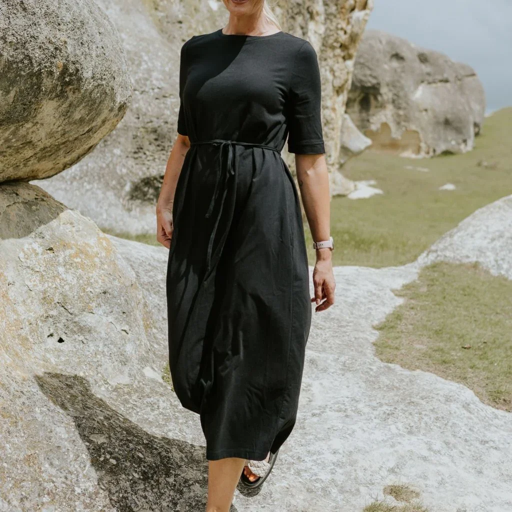 Greta Women's Cotton Tee Dress | Black - Image 6
