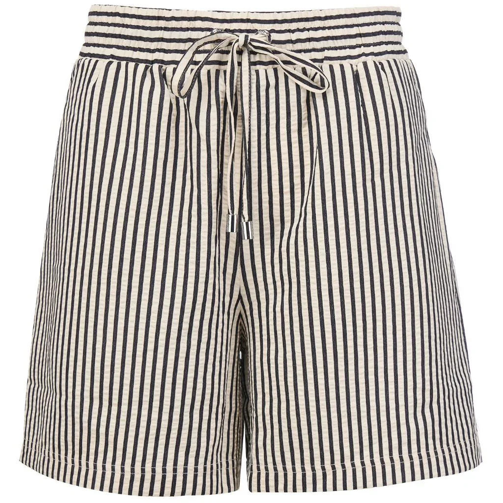 Hana Women's Stripe Boxer Shorts | Navy Blue & White
