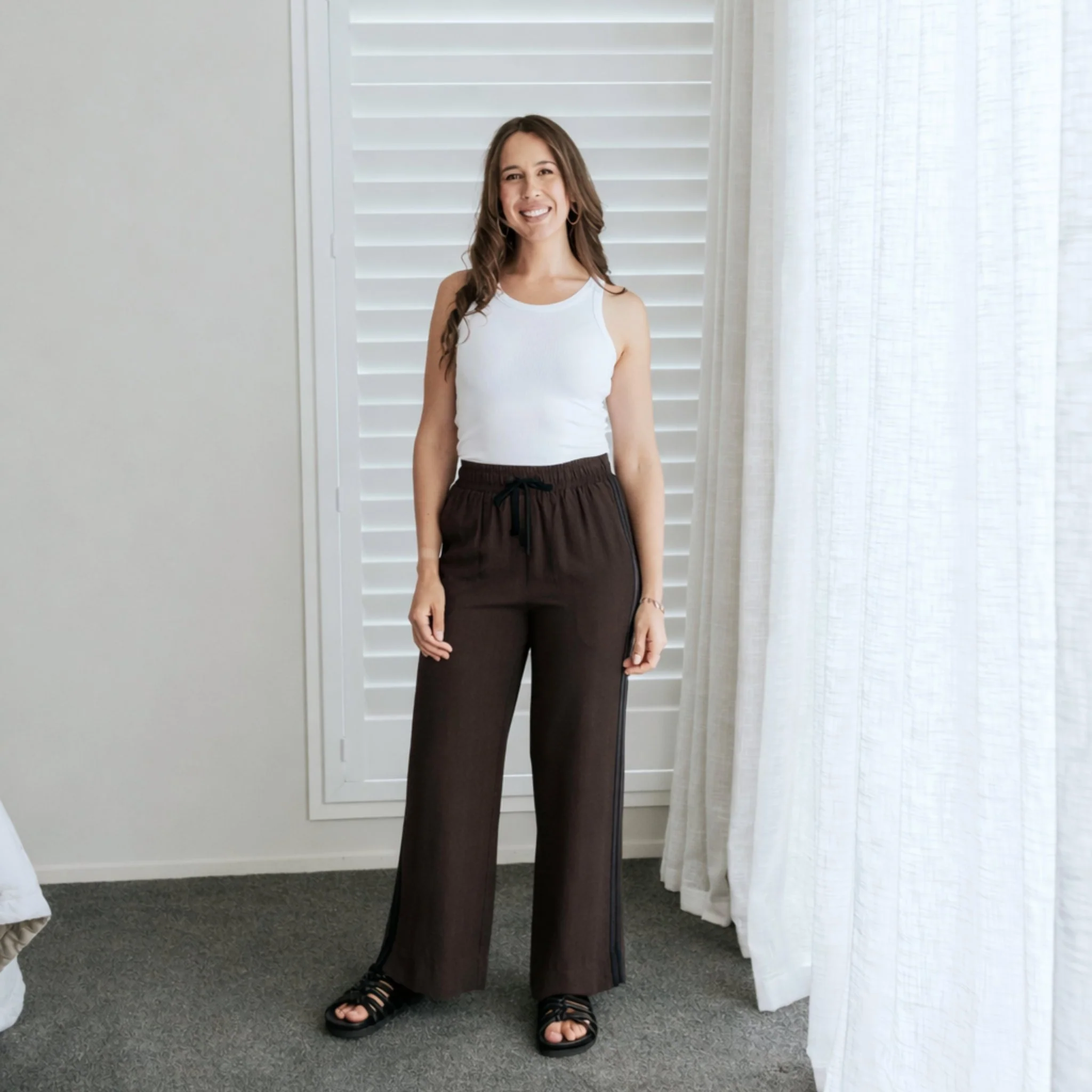 Indiana wide Leg Pant - Dark Chocolate - Image 3
