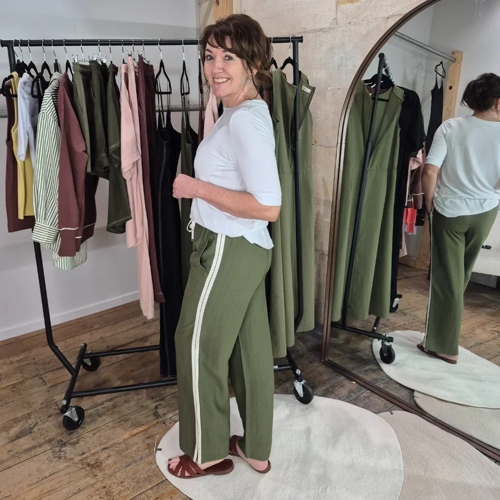 Indiana Women's Wide Leg Pants | Bonsai Green - Image 3