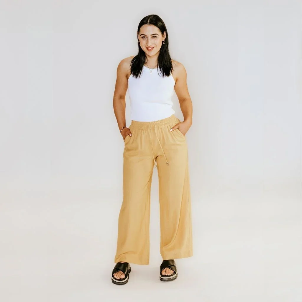 Isla Women's Linen Pant - Biscuit - Image 2