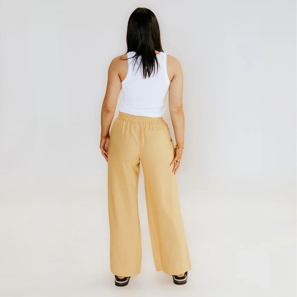 Isla Women's Linen Pant - Biscuit - Image 3
