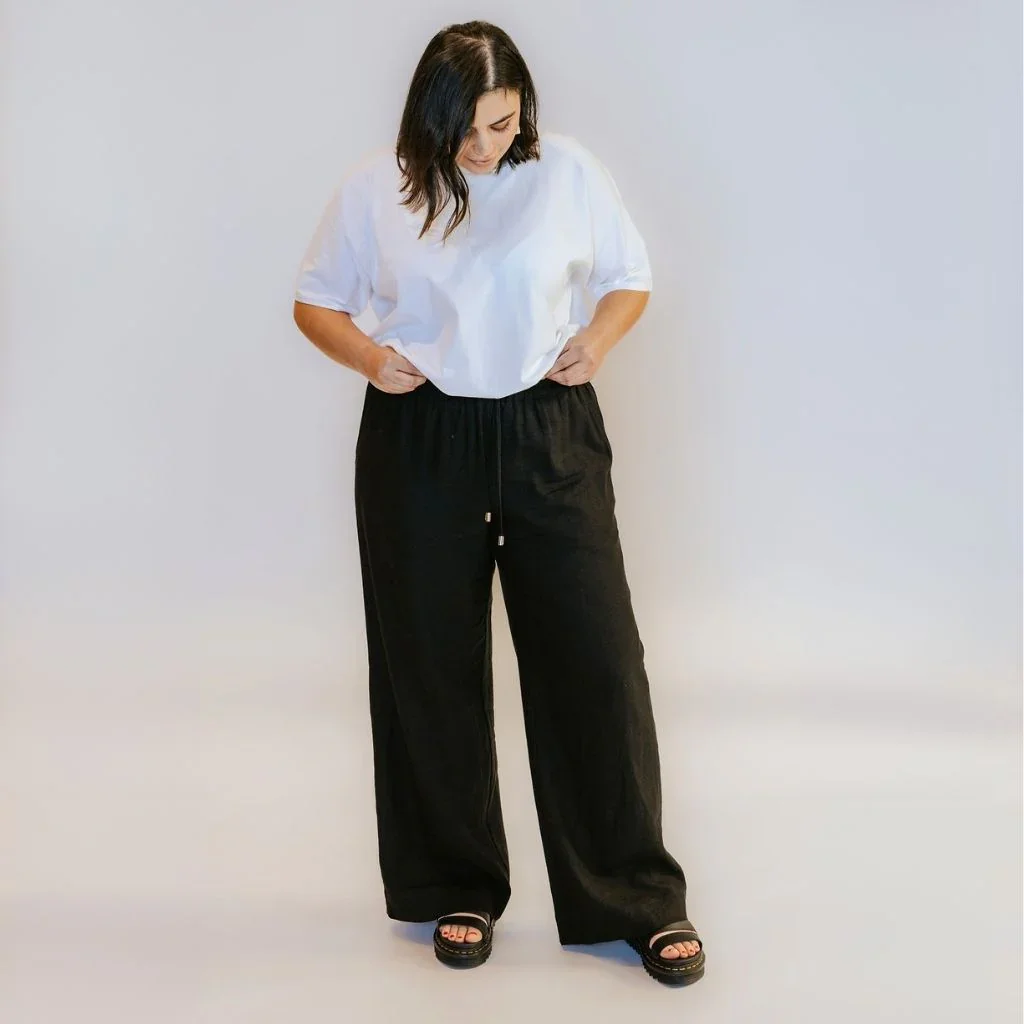 Isla Women's Linen Pant - Black - Image 2