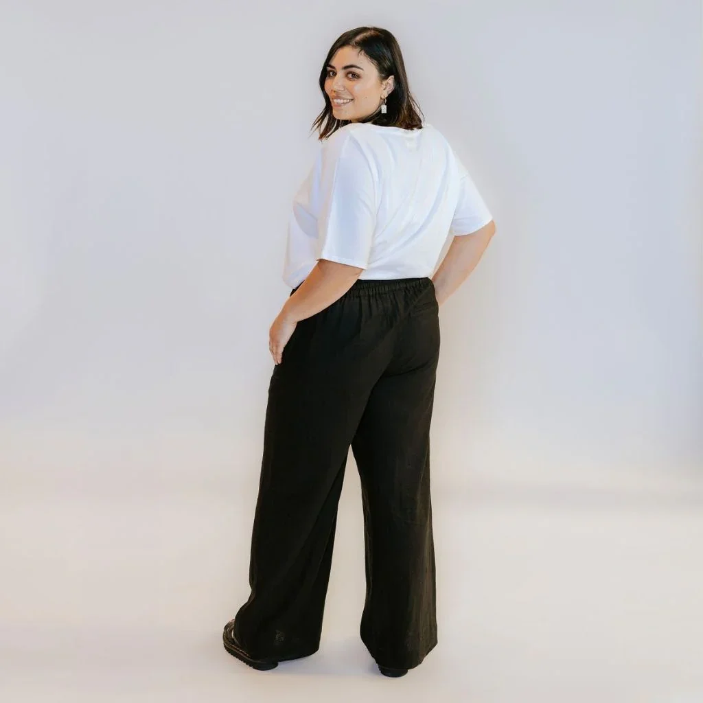 Isla Women's Linen Pant - Black - Image 3