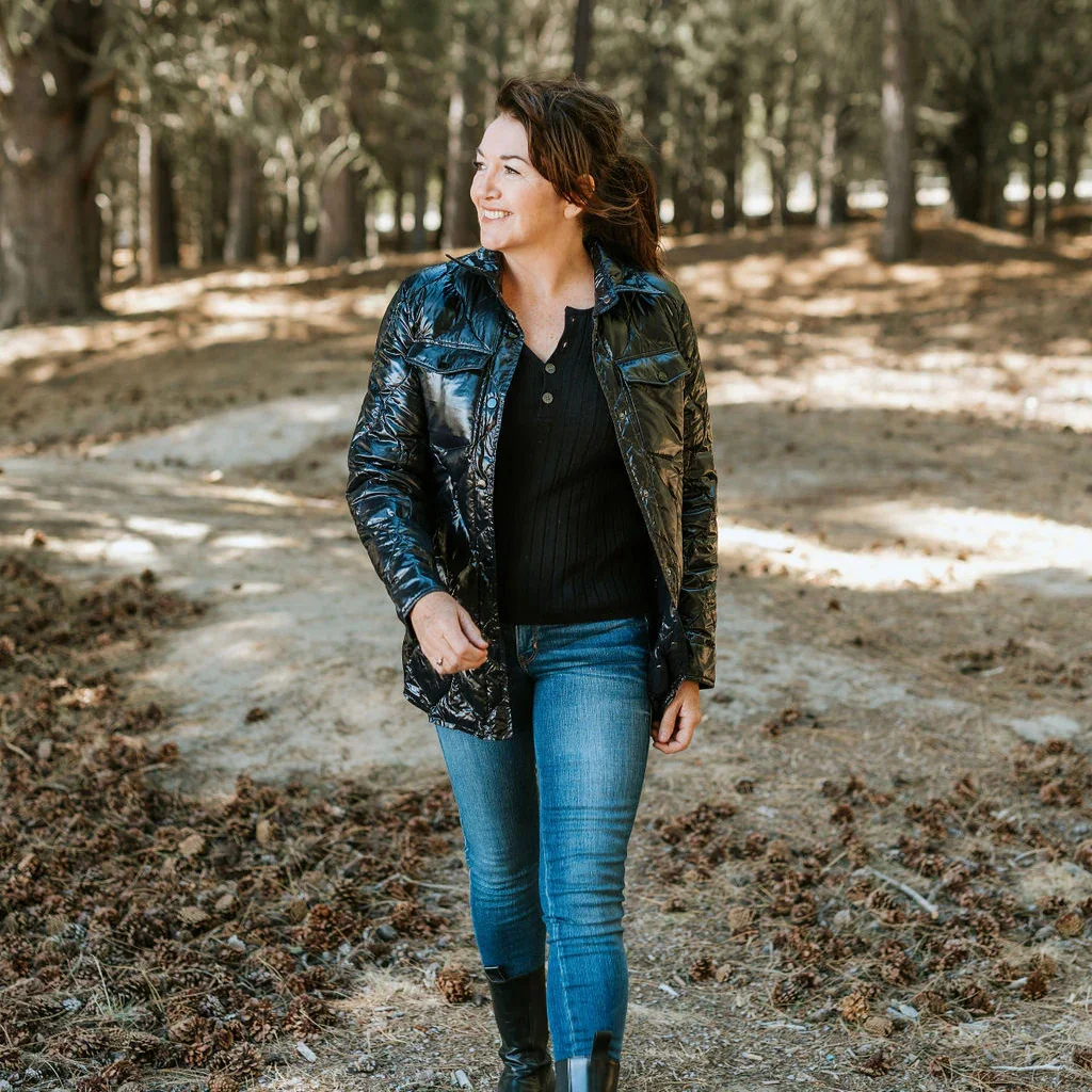 Jess Women's 90/10 Down Quilted Jacket - Black - Image 2