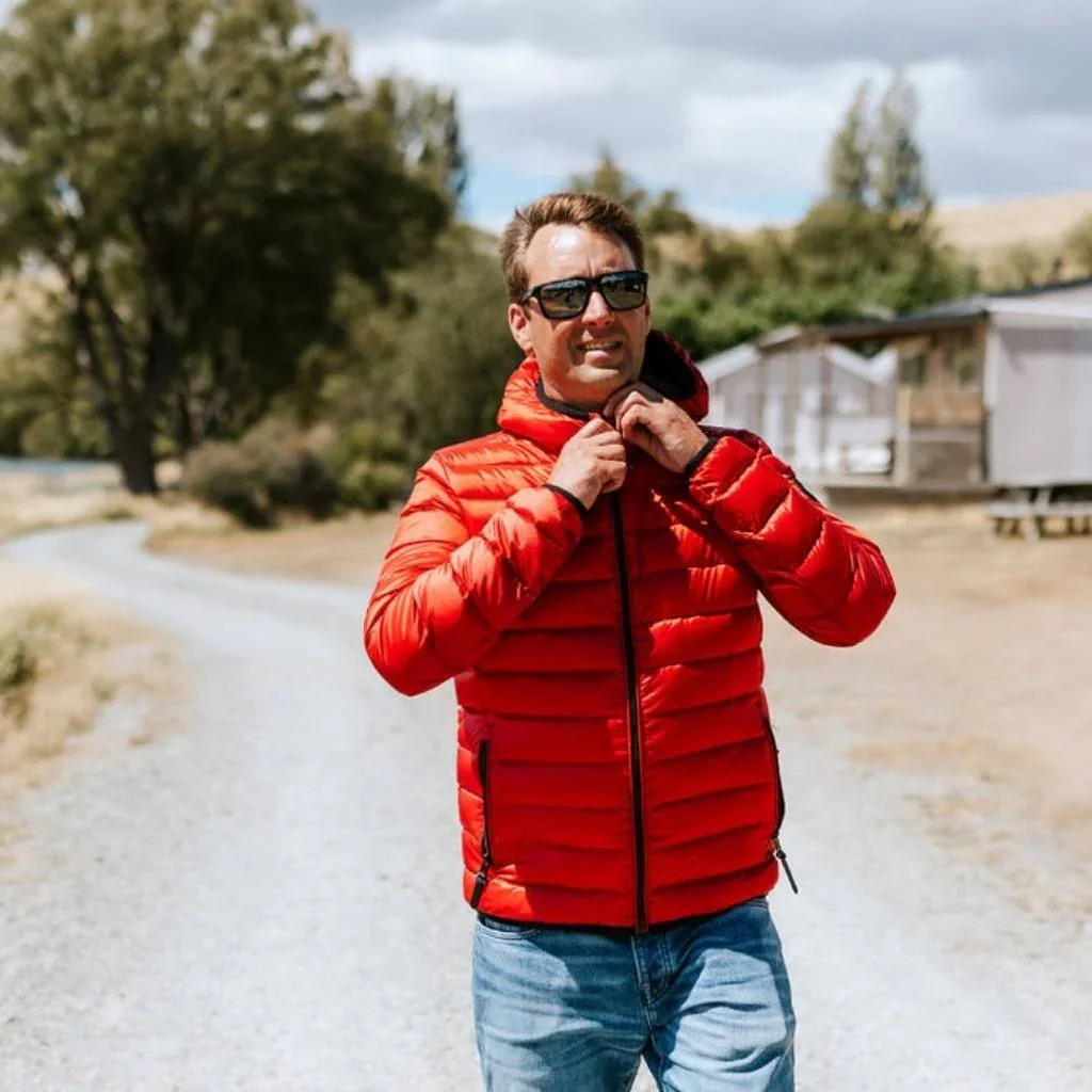 Jimmy Men's 90/10 Packable Down Jacket - Red - Image 3
