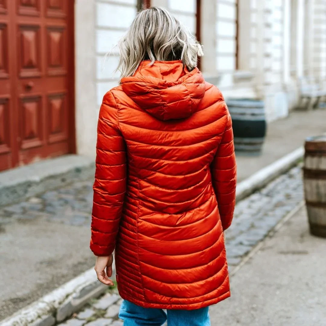 Judy Women's 90/10 Packable Down Coat - Intense Rust - Image 3