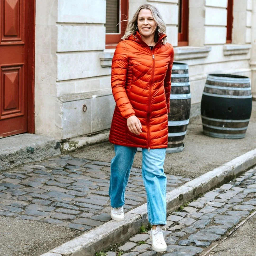 Judy Women's 90/10 Packable Down Coat - Intense Rust - Image 4