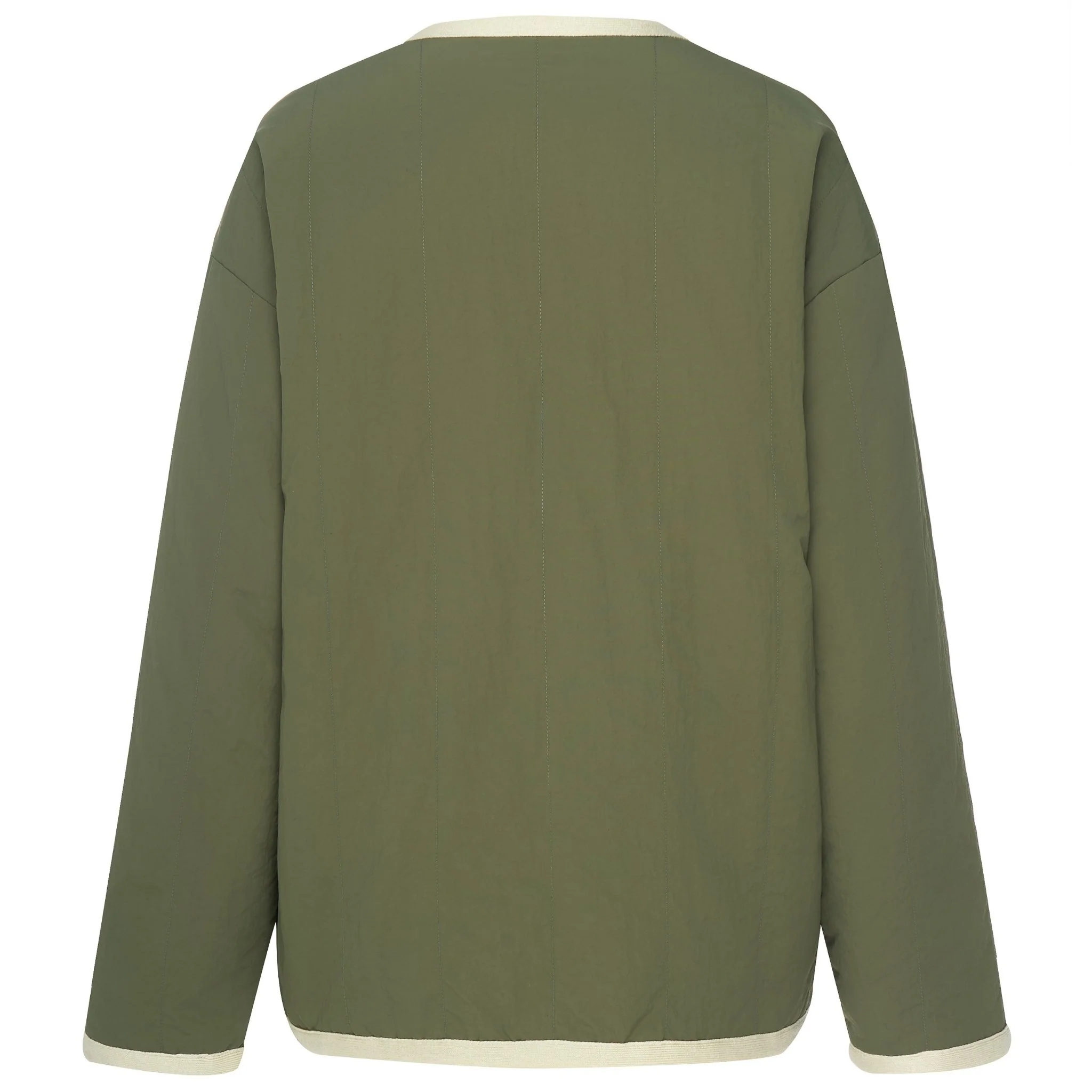 Juniper Reversible Faux Shearling Jacket - Olive Green/Cream - Image 3