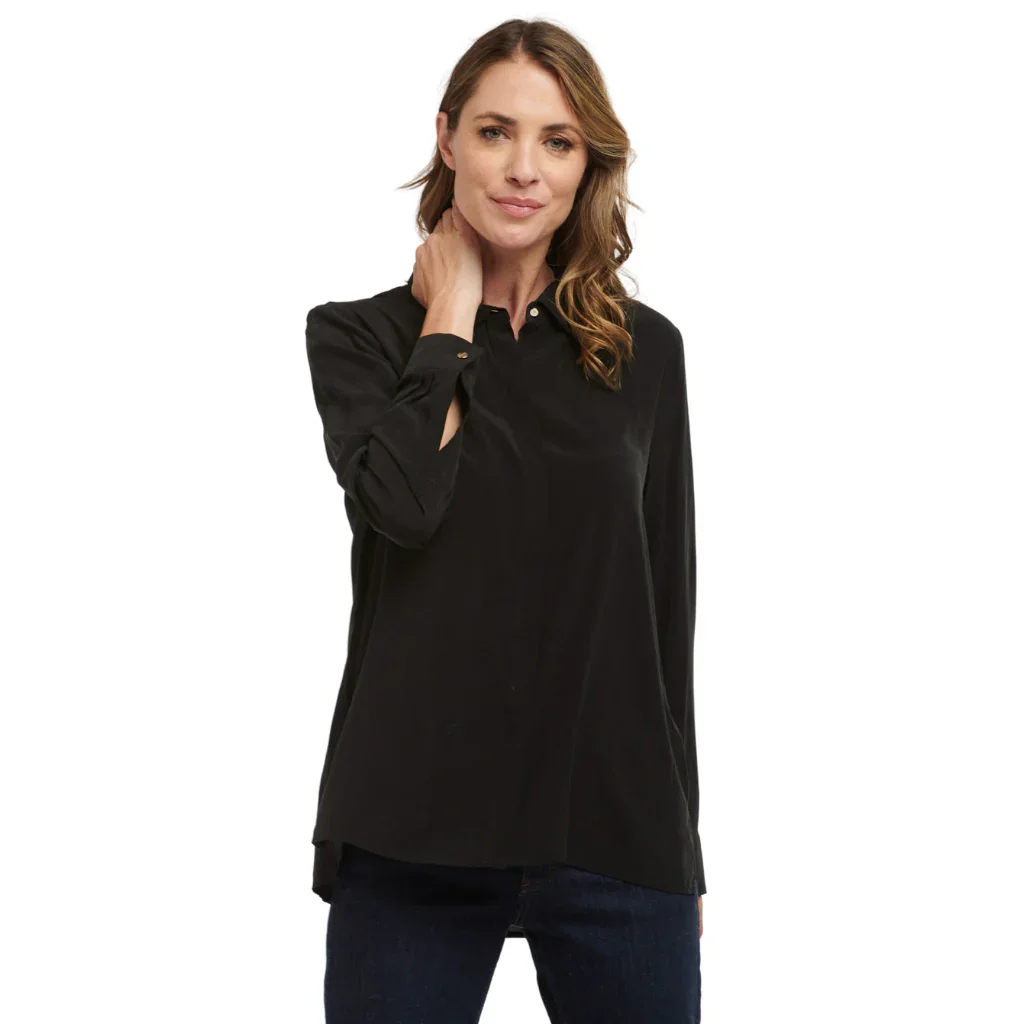 Katie Women's Cupro Blouse - Black - Image 2