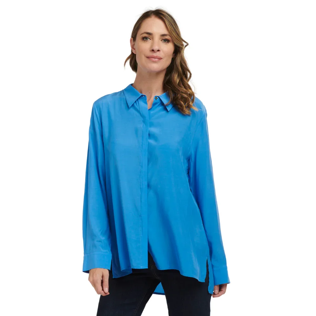 Katie Women's Cupro Blouse - Cornflower - Image 3