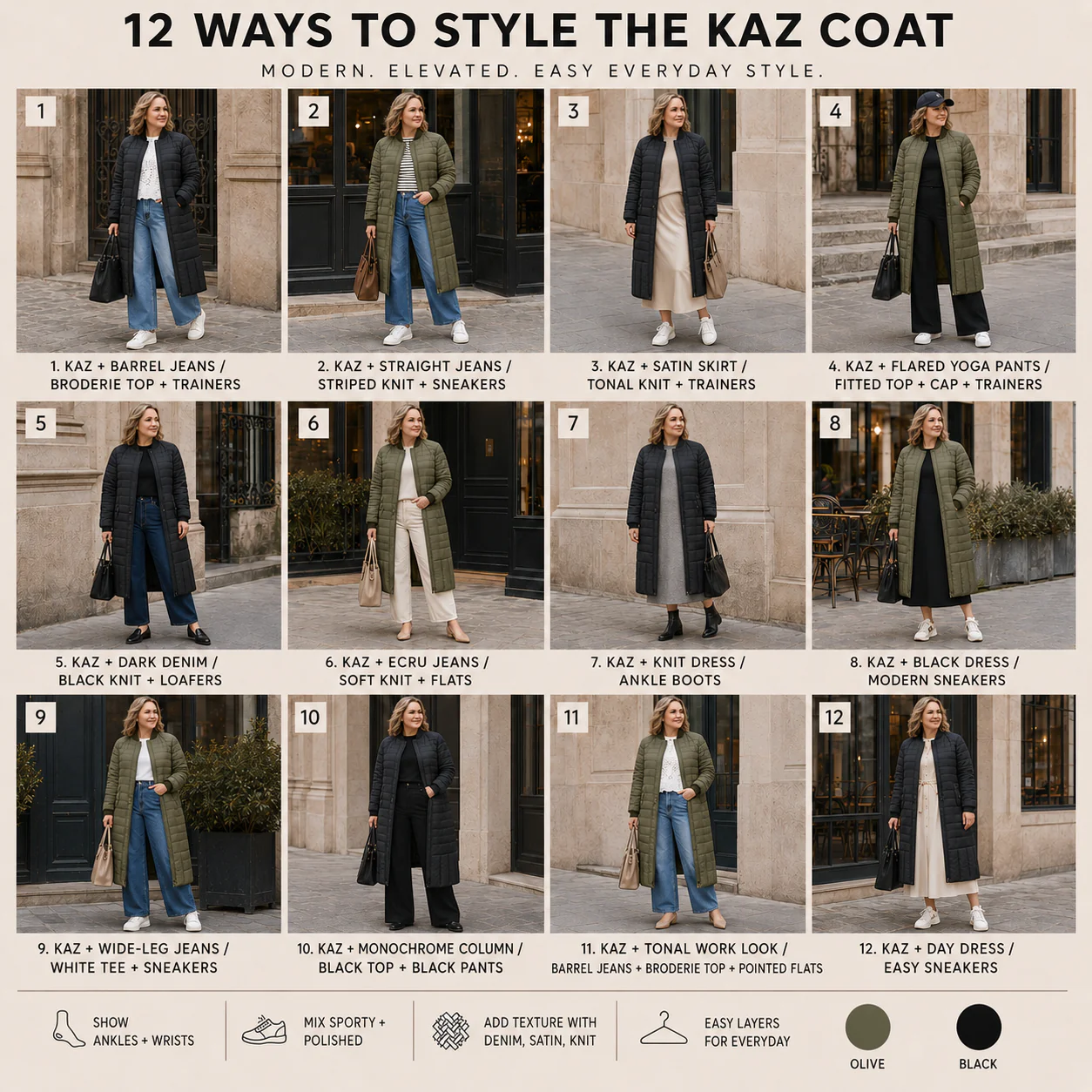 Kaz Puffer Down Coat - Black - Image 8